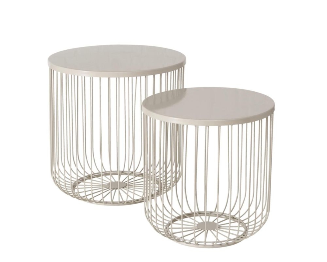 Tisch "Cindy" aus Eisen, rund, ca. 45 cm - Beige - 1