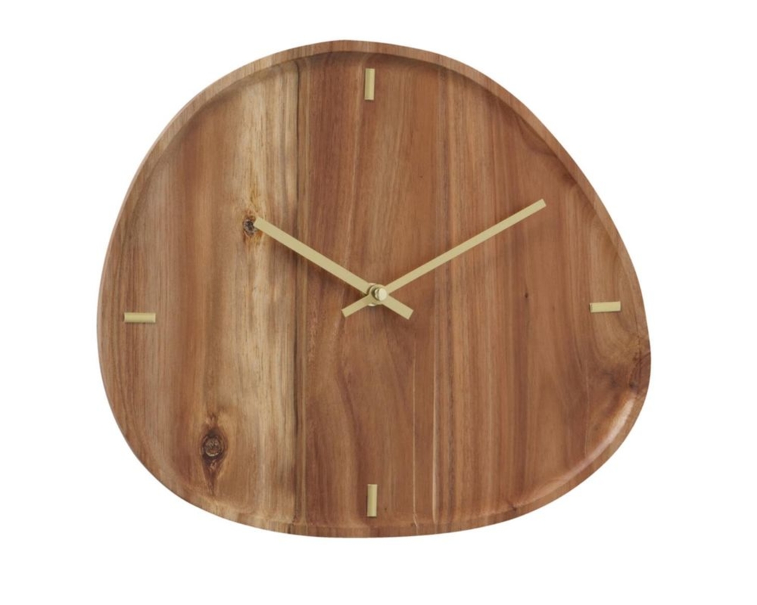 Wanduhr "Marron", oval ca. 35x30, Akaz - Holz - 1