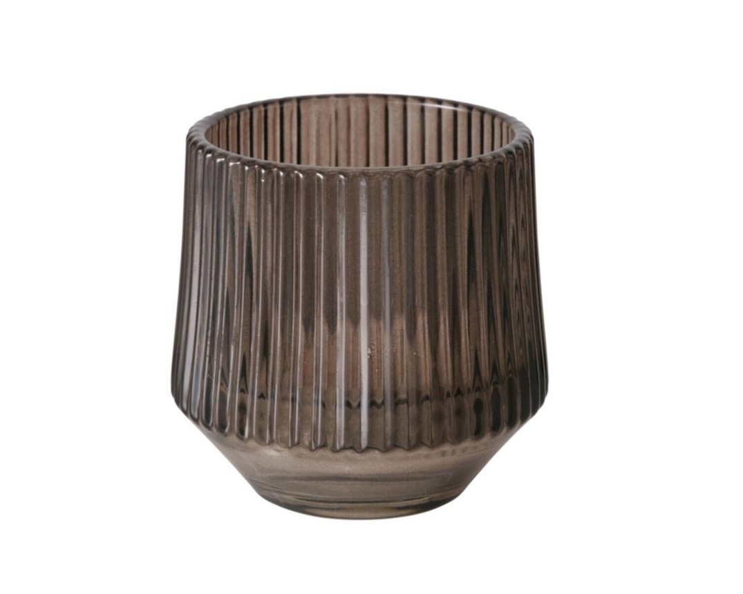 Windlicht,  Glas lackiert, verschiedene Farben, Ø/H ca. 8/8 cm - braun/beige Töne - 2