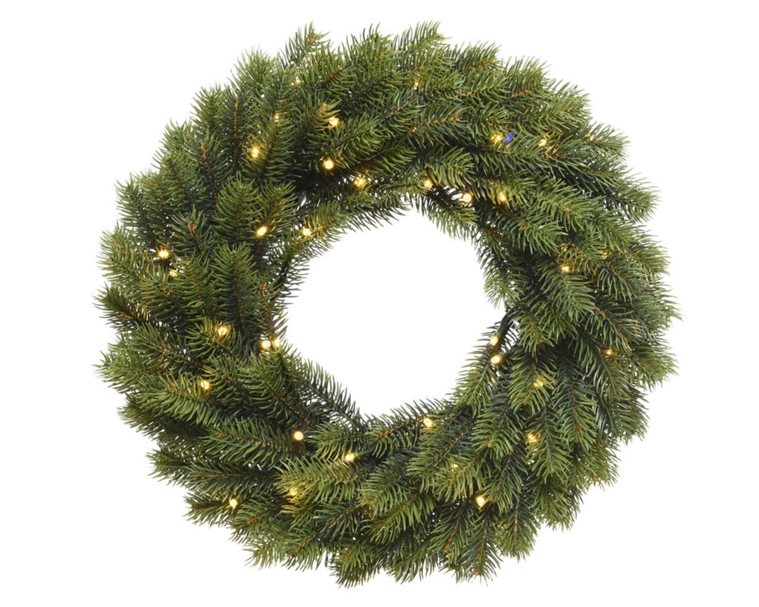 Tannenkranz mit Lichterkette - Grün - 1