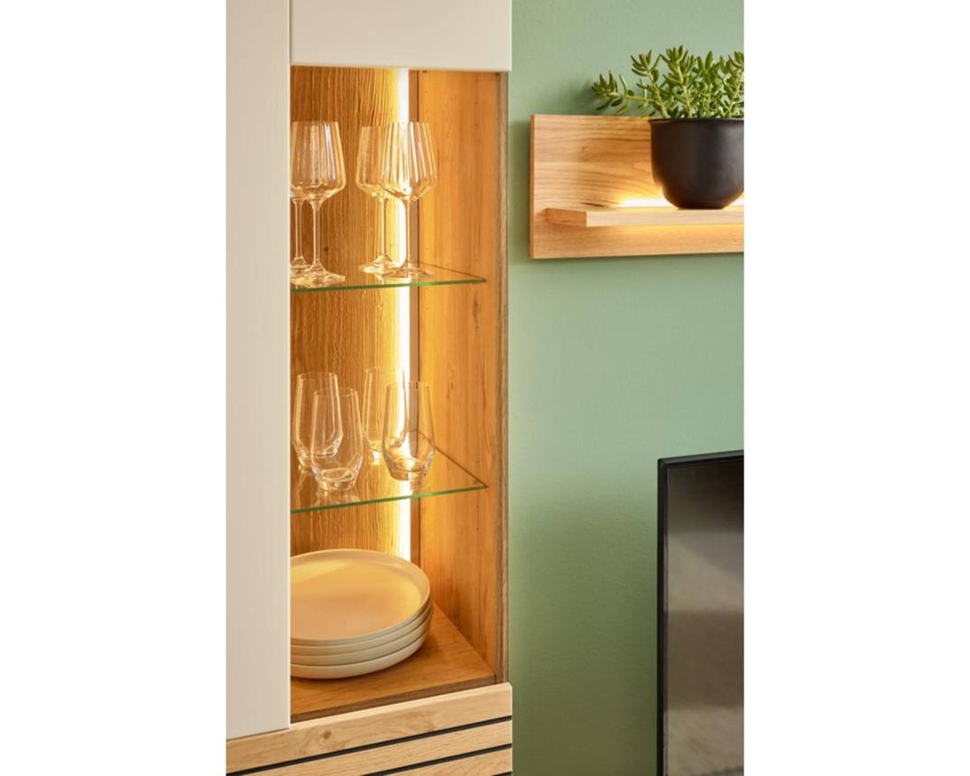 Interliving Anbauwand 2032, Eiche/Sandbeige - Beige/Braun - 8