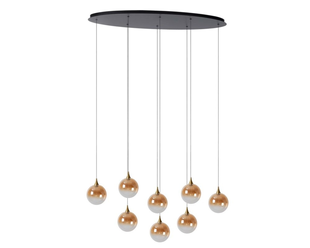 LED-Pendelleuchte "Gisela", 8-flammig - Amber - 1