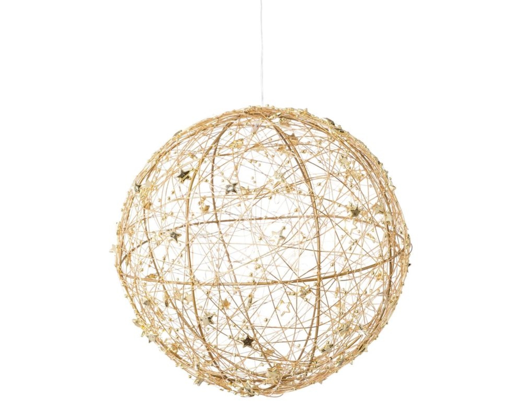 LED-Drahtkugel, ca. 25 cm - Gold - 1