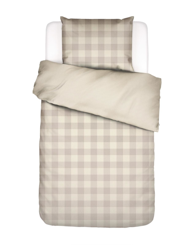 Satin Bettwäsche-Garnitur "Chess", ca. 155x200 cm, beige - Oatmeal - 1