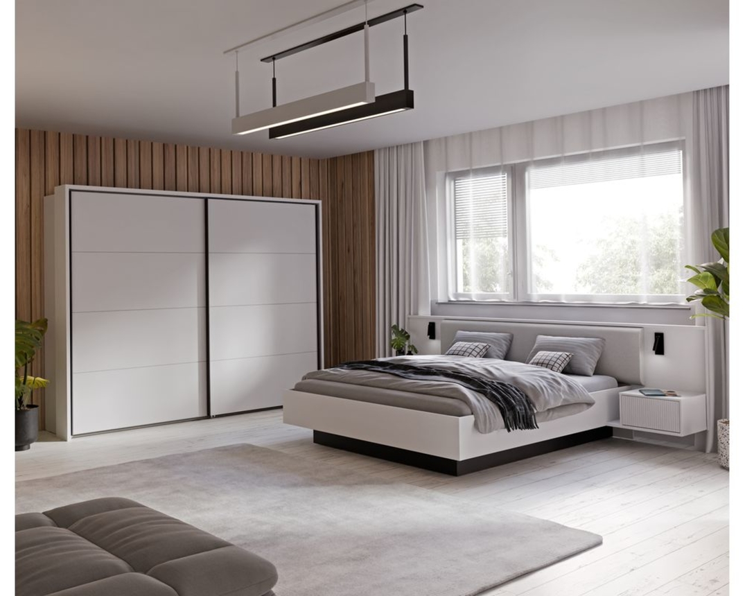 Bettanlage Florenz mit 2 Nachttischen, ca. 180x200 cm - Secret grey - 6