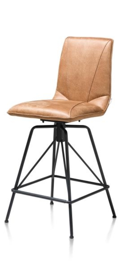 XOOON Mac, Tresenstuhl - Gestell off black Rocky + Handgriff Catania schwarz - Braun, Orange - 2