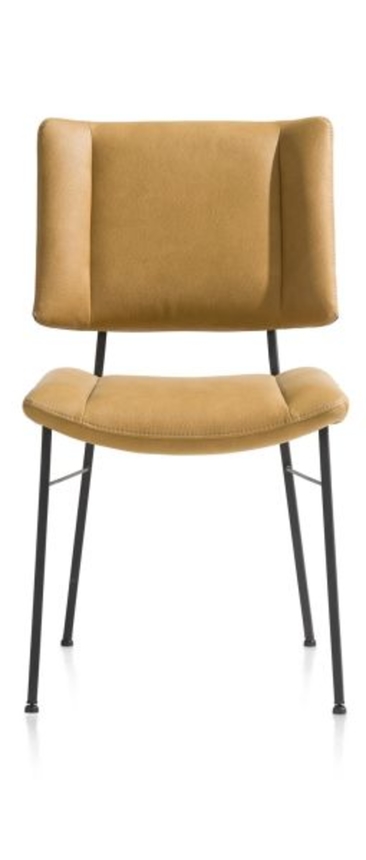 XOOON Tatum, Stuhl - Füße schwarz - Stoff Pala - Braun, Orange, Gelb - 1