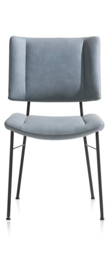 XOOON Tatum, Stuhl - Füße schwarz - Stoff Pala - Blau, Grau - 1