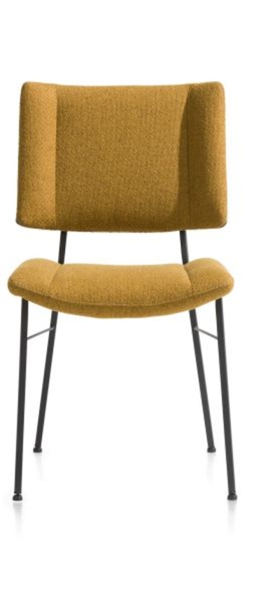 XOOON Tatum, Stuhl - Füße schwarz - Stoff Ponti - Orange, Gelb - 1