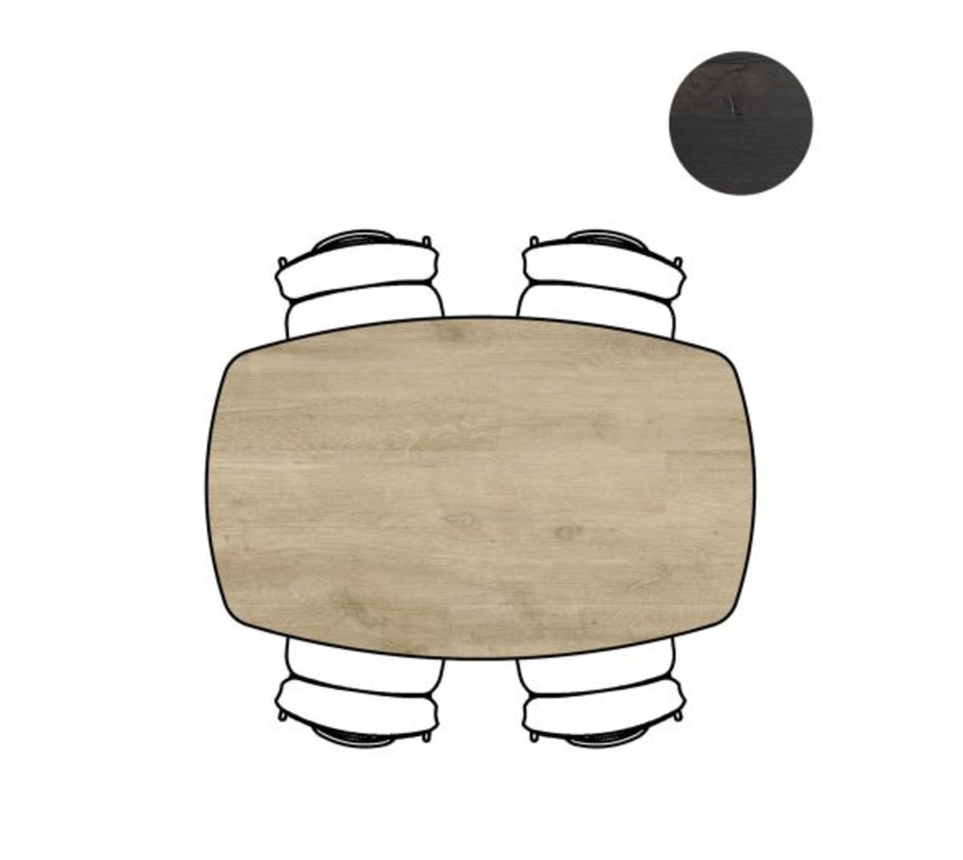XOOON Arvada, Tisch 160 x 100 cm. - ovale - Fusse an der seite - Beige, Braun - 5
