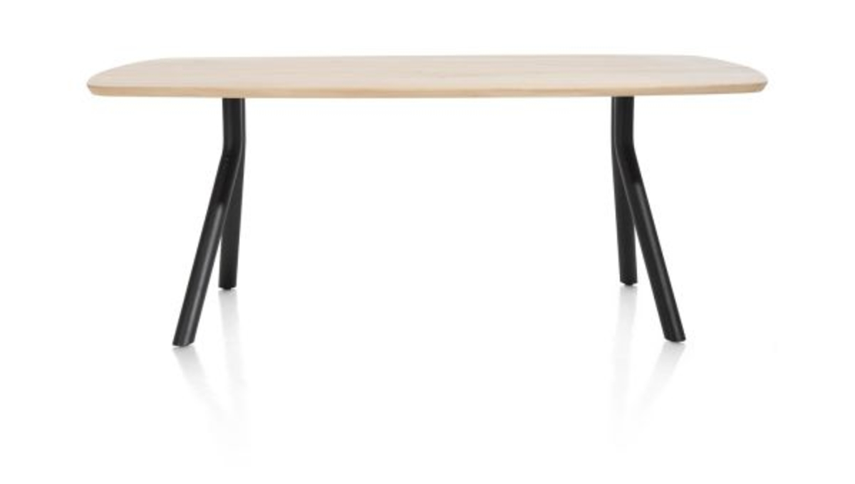 XOOON Arvada, Tisch 160 x 100 cm. - ovale - Fusse an der seite - Beige, Braun - 6