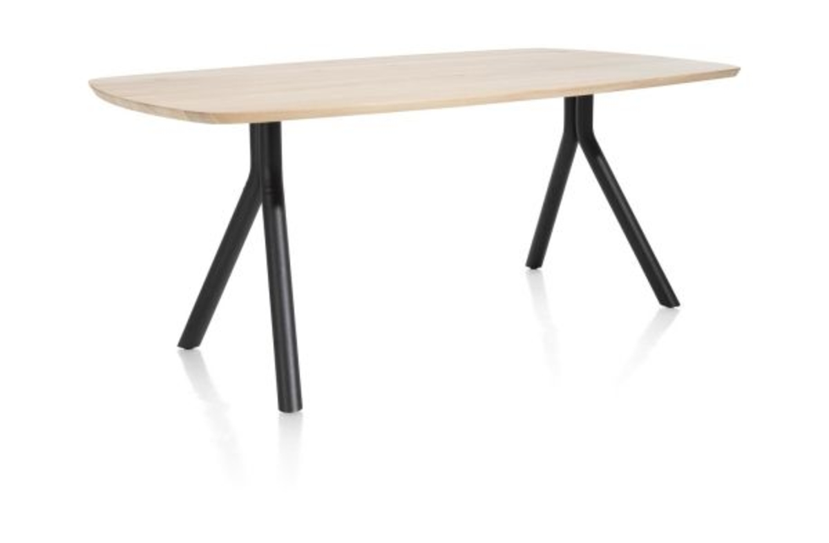 XOOON Arvada, Tisch 160 x 100 cm. - ovale - Fusse an der seite - Beige, Braun - 7