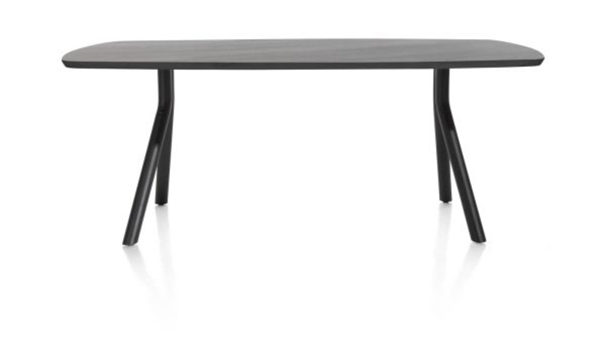 XOOON Arvada, Tisch 160 x 100 cm. - ovale - Fusse an der seite - Schwarz - 1