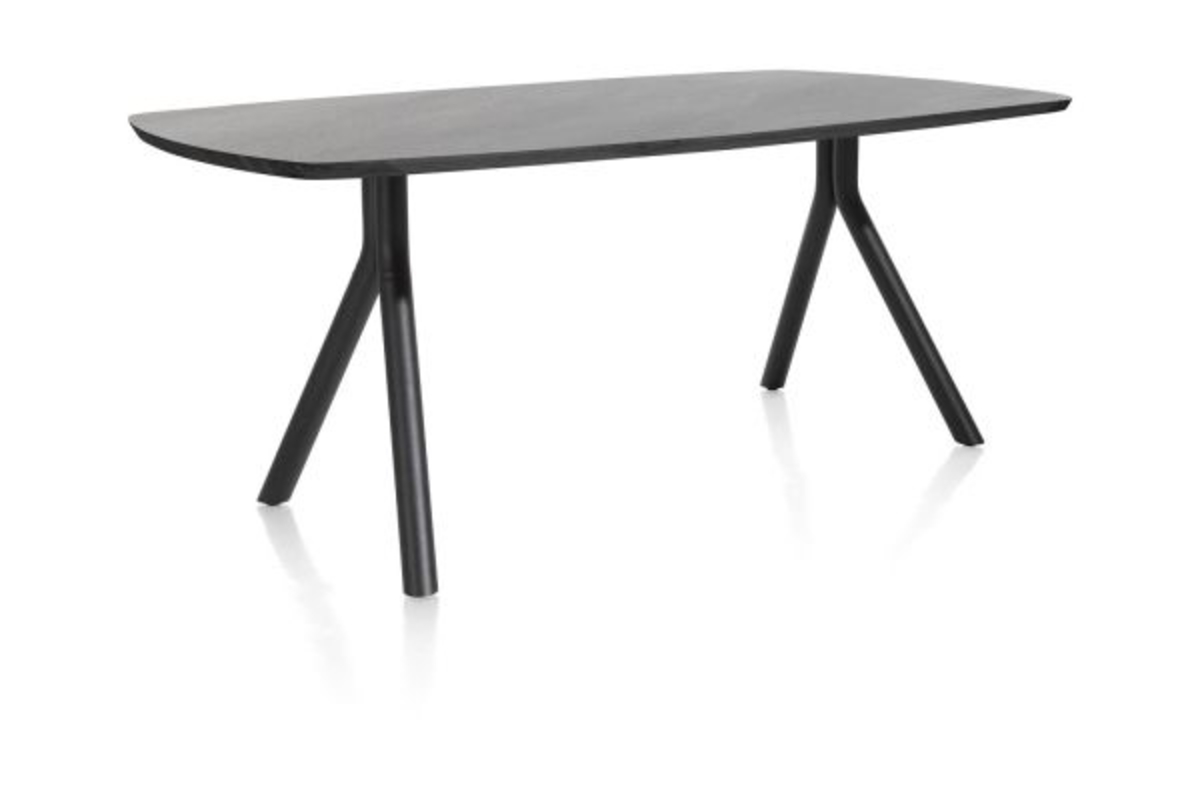 XOOON Arvada, Tisch 160 x 100 cm. - ovale - Fusse an der seite - Schwarz - 2
