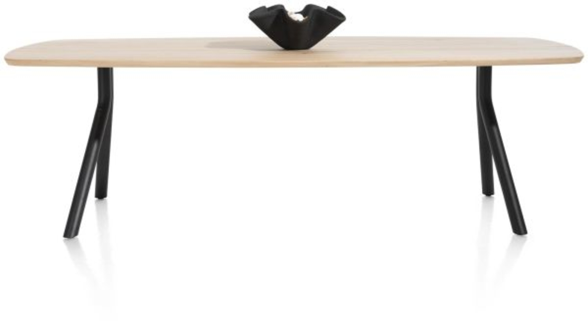 XOOON Arvada, Tisch 190 x 100 cm. - ovale - Fusse an der seite - Beige, Braun - 1