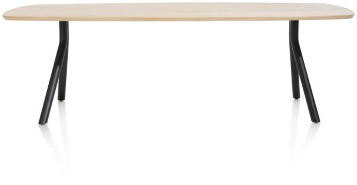 XOOON Arvada, Tisch 190 x 100 cm. - ovale - Fusse an der seite - Beige, Braun - 3