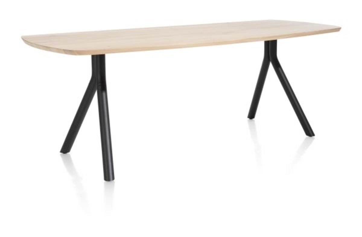 XOOON Arvada, Tisch 190 x 100 cm. - ovale - Fusse an der seite - Beige, Braun - 7