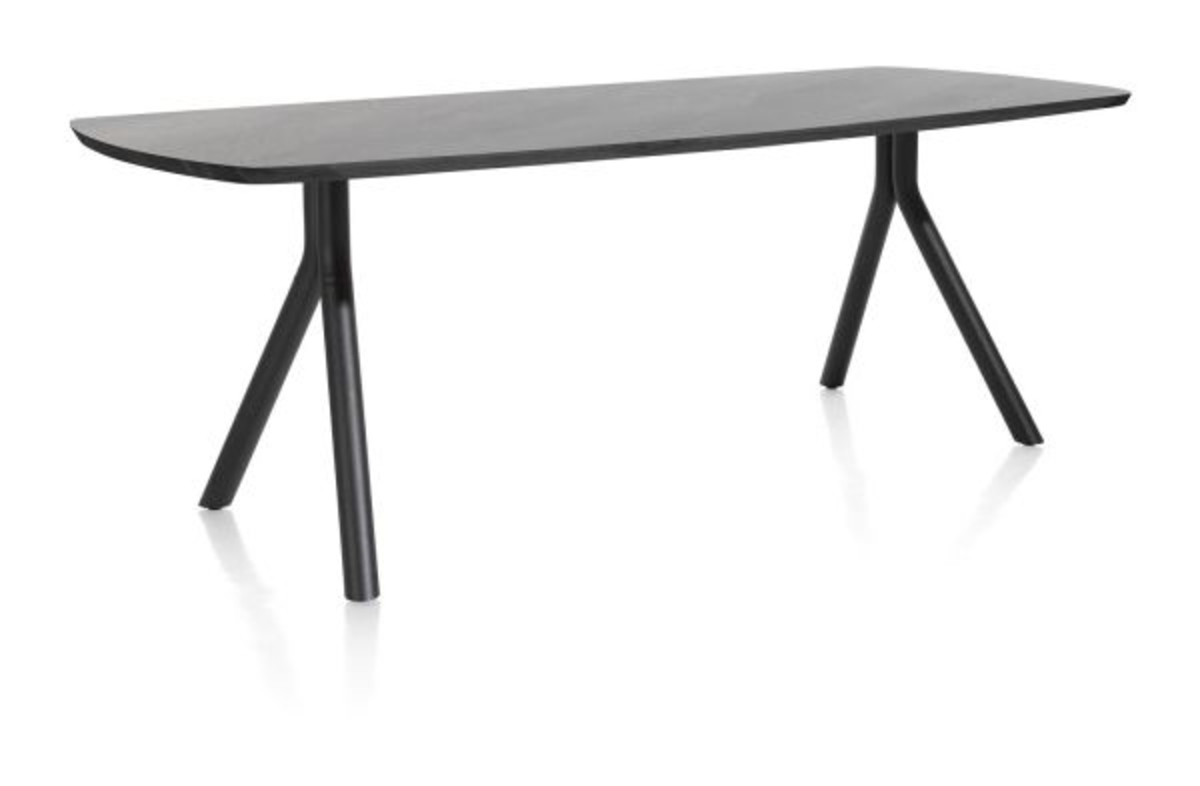 XOOON Arvada, Tisch 190 x 100 cm. - ovale - Fusse an der seite - Schwarz - 2