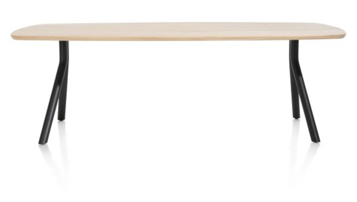 XOOON Arvada, Tisch 220 x 110 cm. - ovale - Fusse an der seite - Beige, Braun - 1