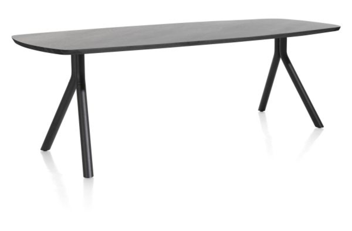 XOOON Arvada, Tisch 220 x 110 cm. - ovale - Fusse an der seite - Schwarz - 2