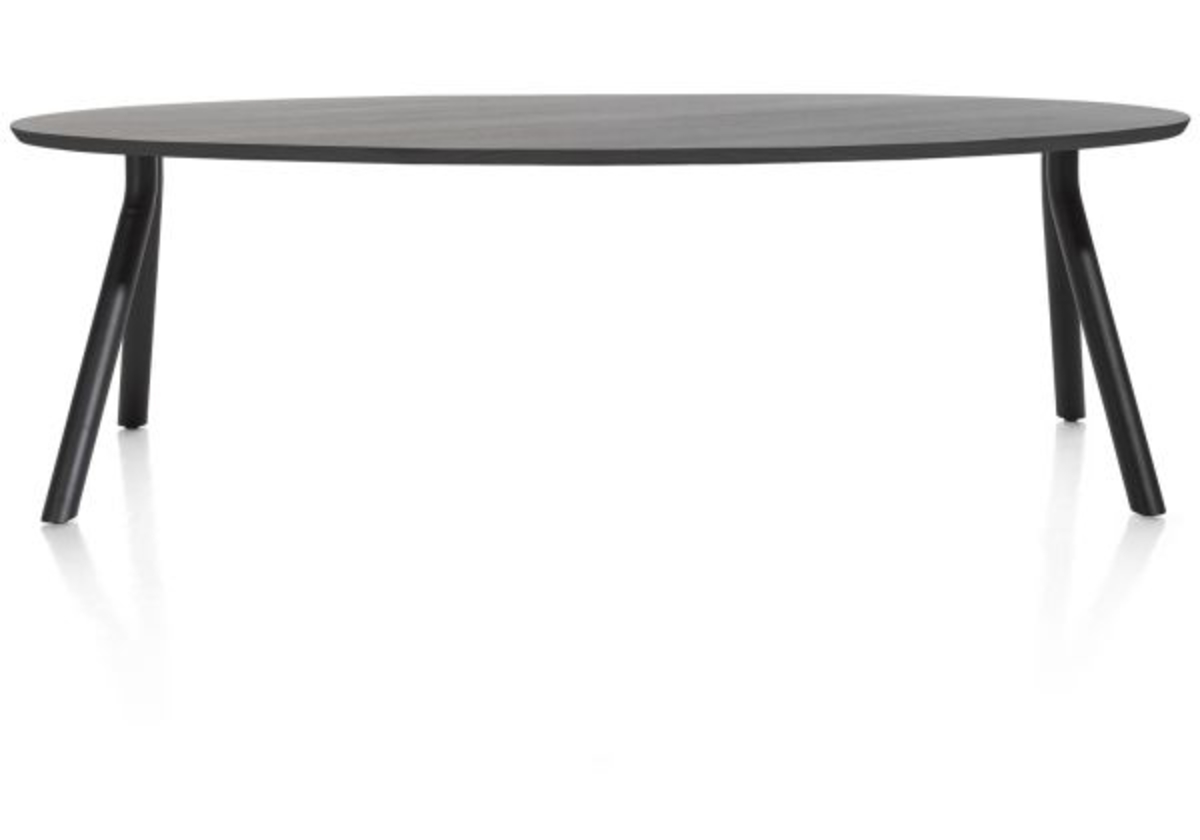 XOOON Arvada, Tisch 220 x 110 cm. - Ellipse - Fusse an der seite - Schwarz - 1
