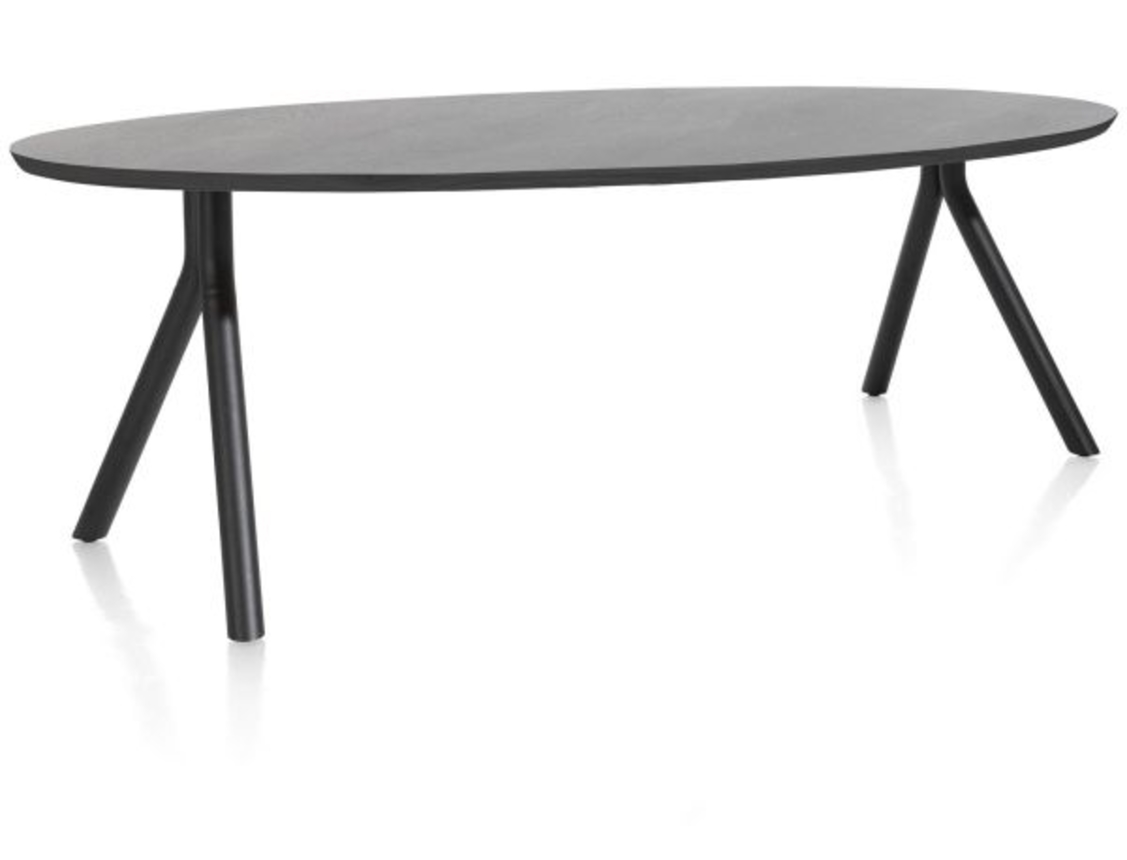 XOOON Arvada, Tisch 220 x 110 cm. - Ellipse - Fusse an der seite - Schwarz - 2
