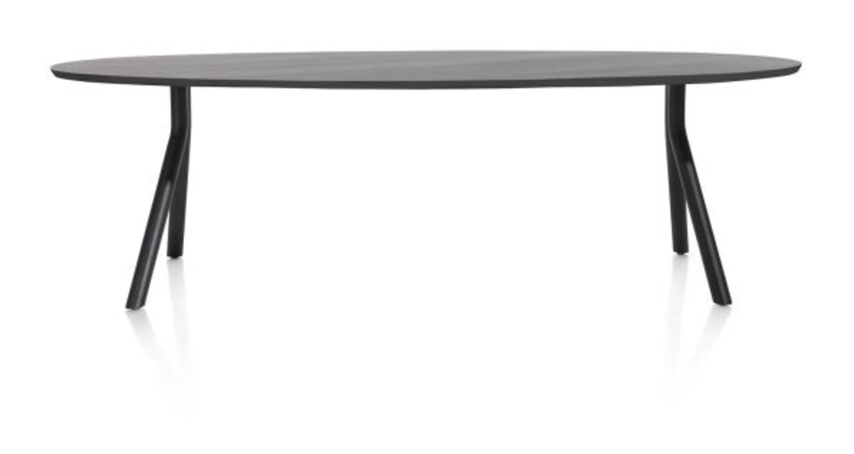 XOOON Arvada, Tisch 250 x 110 cm. - Ellipse - Fusse an der seite - Schwarz - 1