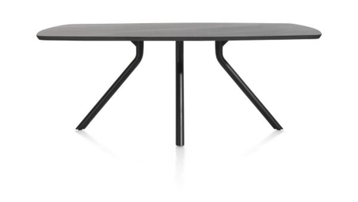 XOOON Arvada, Tisch 160 x 100 cm. - ovale - zentralem Fuß kurz - Schwarz - 1