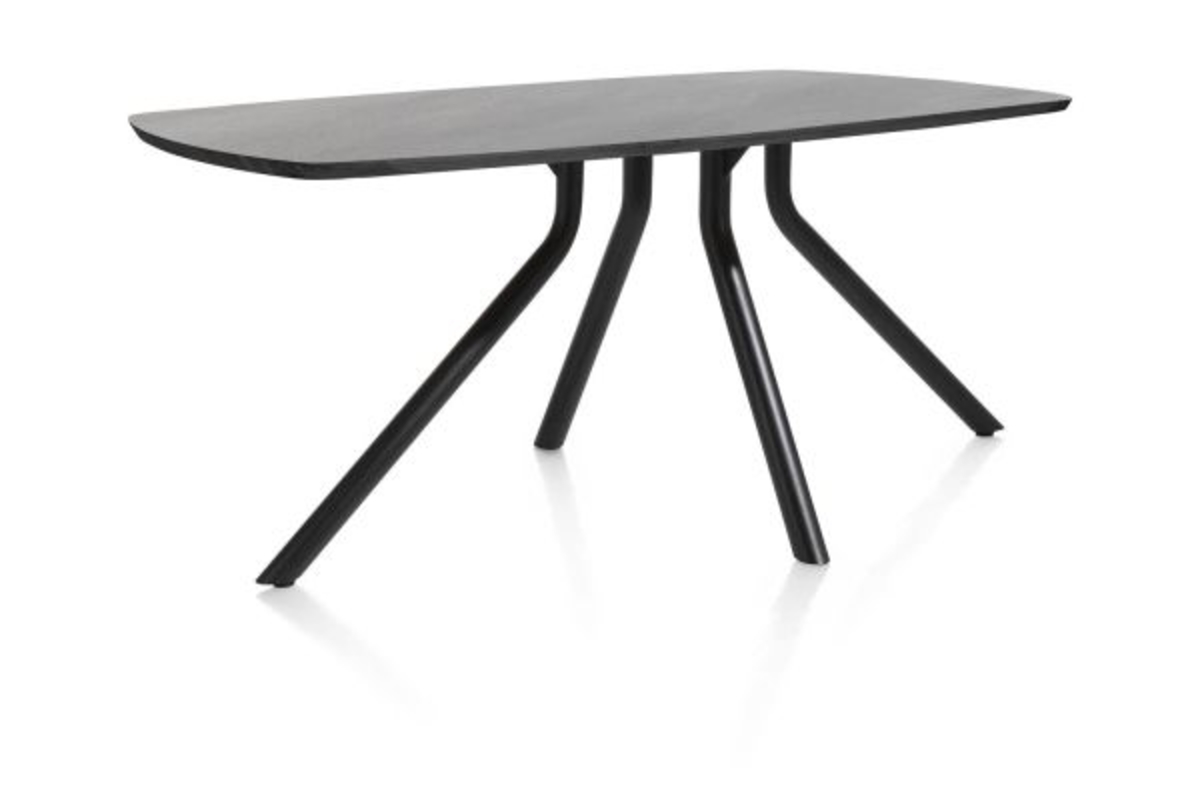 XOOON Arvada, Tisch 160 x 100 cm. - ovale - zentralem Fuß kurz - Schwarz - 2