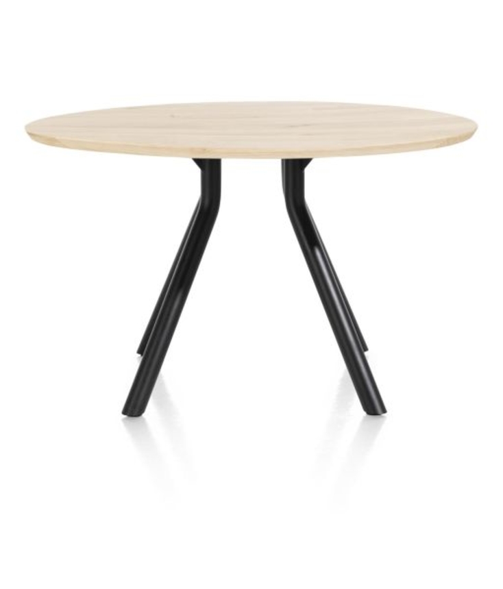 XOOON Arvada, Tisch 125 cm. - rund - zentralem Fuß kurz - Beige, Braun - 1