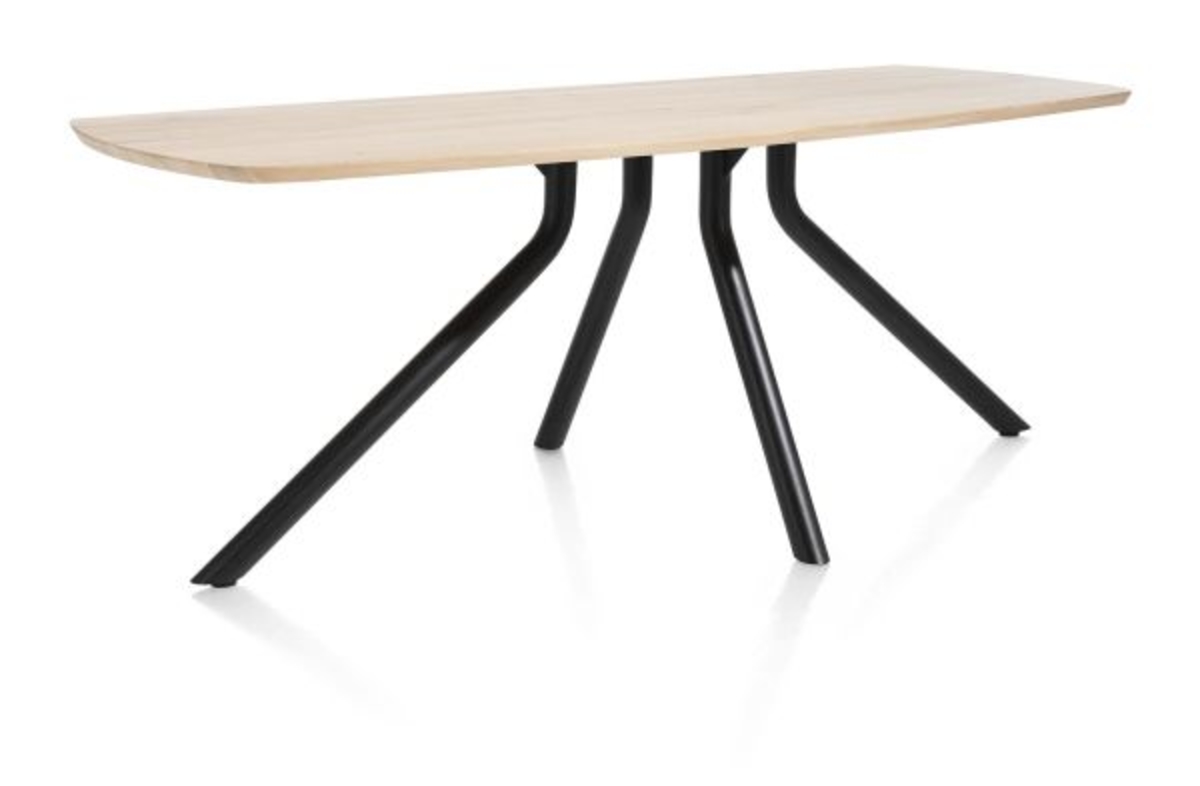 XOOON Arvada, Tisch 190 x 100 cm. - ovale - zentralem Fuß lang - Beige, Braun - 2