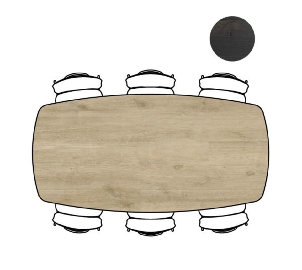 XOOON Arvada, Tisch 220 x 110 cm. - ovale - zentralem Fuß lang - Beige, Braun - 3