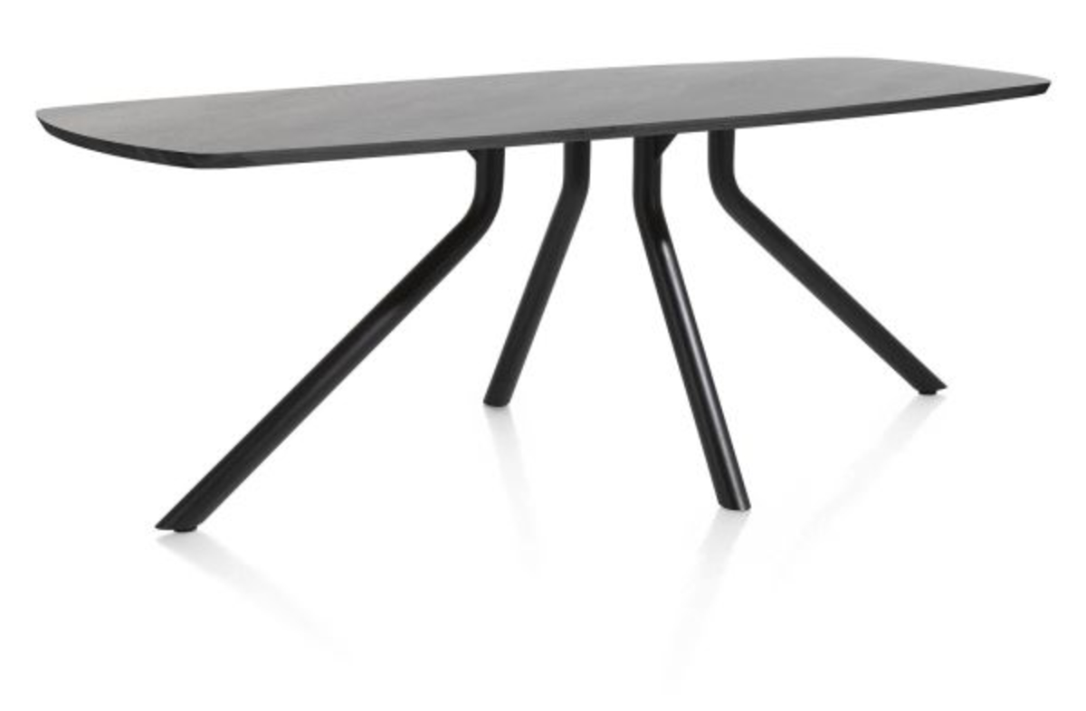 XOOON Arvada, Tisch 220 x 110 cm. - ovale - zentralem Fuß lang - Schwarz - 2