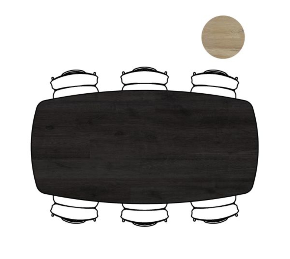 XOOON Arvada, Tisch 220 x 110 cm. - ovale - zentralem Fuß lang - Schwarz - 3