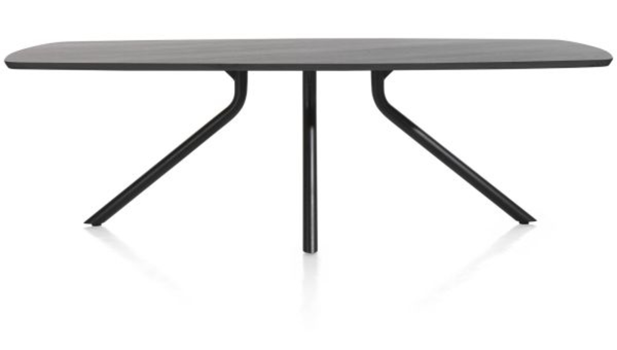 XOOON Arvada, Tisch 250 x 110 cm. - ovale - zentralem Fuß lang - Schwarz - 1