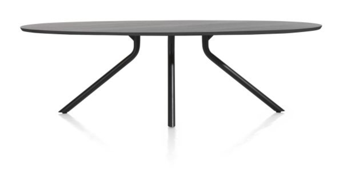 XOOON Arvada, Tisch 250 x 110 cm. - Ellipse - zentralem Fuß lang - Schwarz - 1