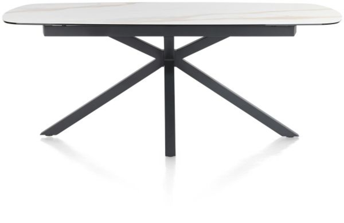 XOOON Montello, Tisch 200 x 100 cm -  zentralem Fuss - Keramikplatte - Beige, Weiß - 4