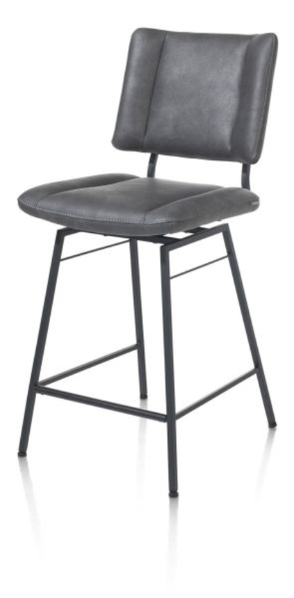 XOOON Tatum, Tresenstuhl - drehbar - Fuesse schwarz - Stoff Pala - Schwarz/ Anthrazit - 2