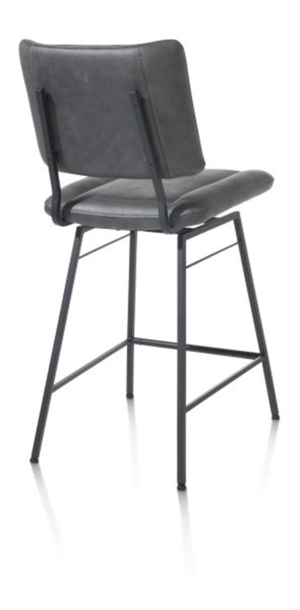 XOOON Tatum, Tresenstuhl - drehbar - Fuesse schwarz - Stoff Pala - Schwarz/ Anthrazit - 3