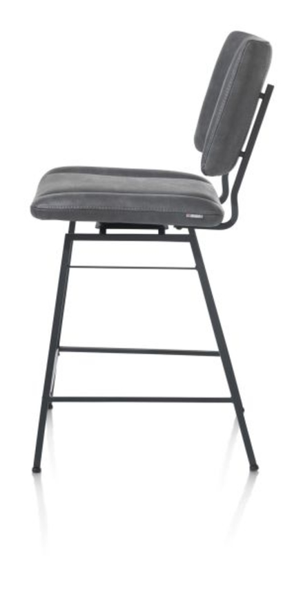 XOOON Tatum, Tresenstuhl - drehbar - Fuesse schwarz - Stoff Pala - Schwarz/ Anthrazit - 4
