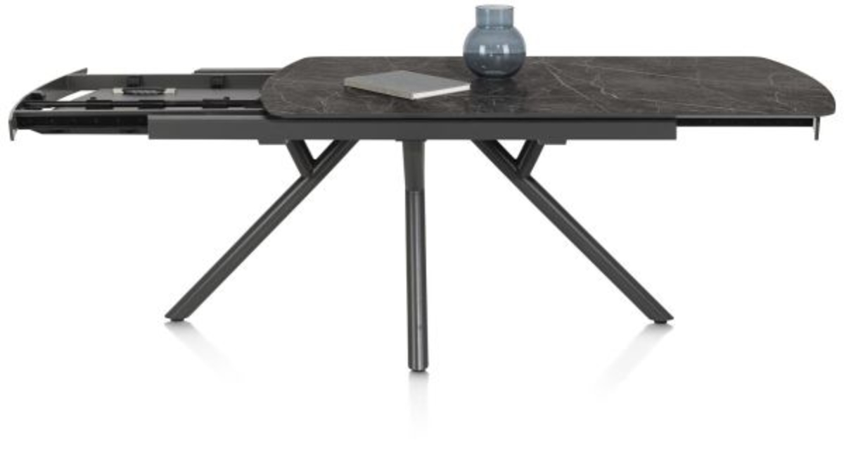 XOOON Novello, Ausziehtisch 200 (+ 78) x 100 cm - Primo Laminato marble - Schwarz - 7