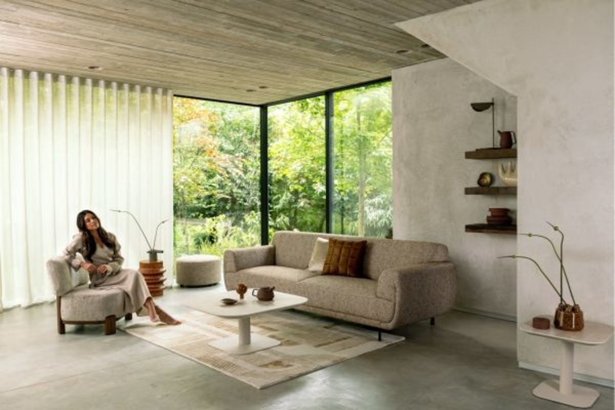 XOOON Brianto, Couchtisch 50 x 50 cm - Keramik Platte - Beige - 14