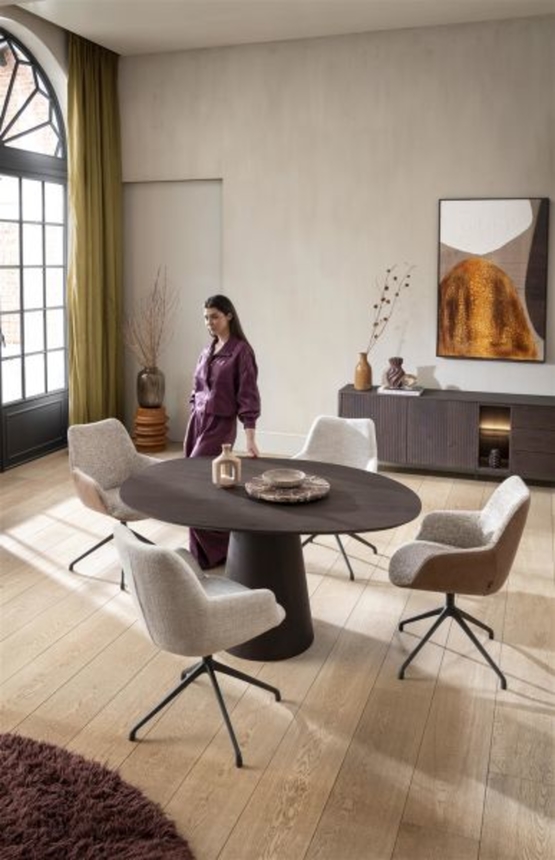 XOOON Mats, Armlehnstuhl - Aluminium Gestell rough off black - drehbar - Stoff Luton -  - 7