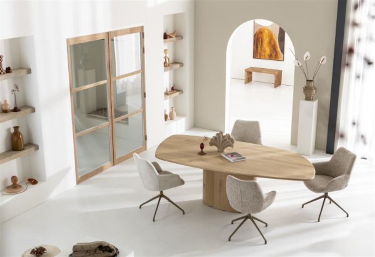 XOOON Mats, Armlehnstuhl - Aluminium Gestell graphit + Rollen - Pala cognac + Luton kupfer - Braun, Orange - 9