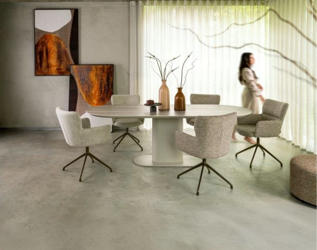 XOOON Sage, Armlehnstuhl 4 Fußen creme - Stoff Luton - Creme - 6