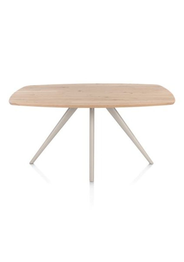 XOOON Arvada, Esstisch 160 x 100 cm, oval, 4 Beine - Beige, Weiß, Gelb - 1