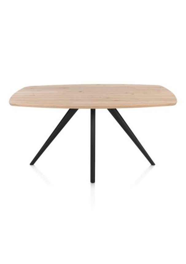XOOON Arvada, Esstisch 160 x 100 cm, oval, 4 Beine - Beige, Weiß, Gelb - 1