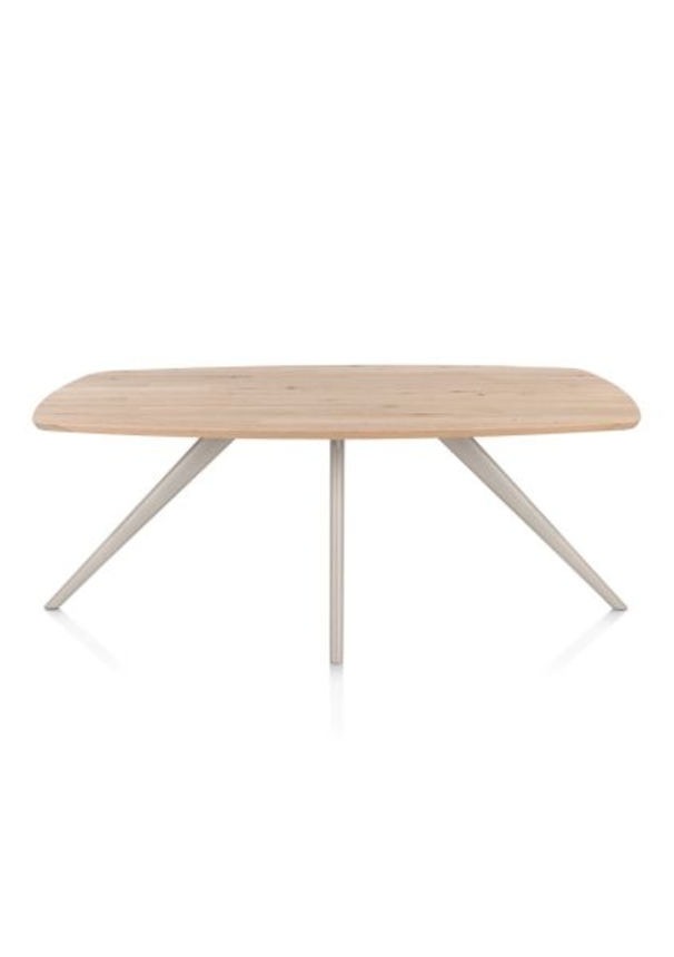 XOOON Arvada, Esstisch 190 x 100 cm, oval, 4 Beine - Beige, Weiß, Gelb - 1
