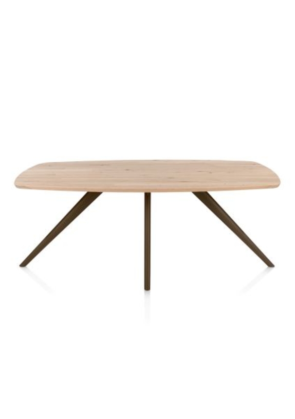 XOOON Arvada, Esstisch 190 x 100 cm, oval, 4 Beine - Beige, Weiß, Gelb - 1