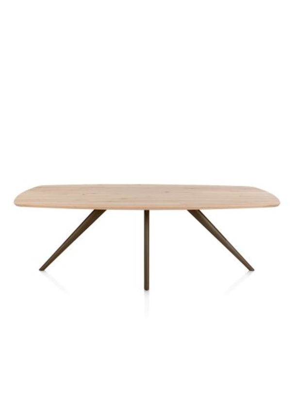 XOOON Arvada, Esstisch 220 x 110 cm, oval, 4 Beine - Beige, Weiß, Gelb - 1
